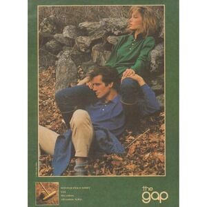 Vintage 1986 The Gap Print Ad Preppy Fashion Outdoor Casualwear Style 80s Decor